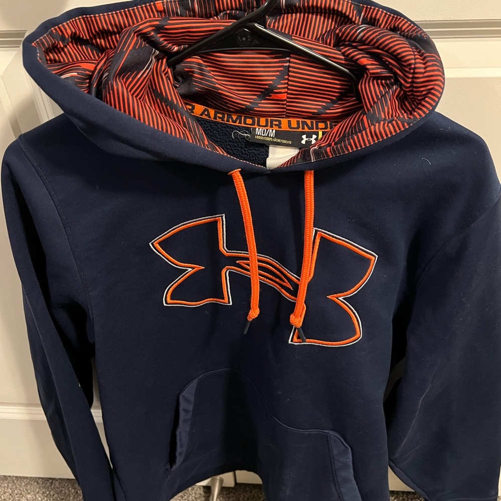 Under Armour Navy Hoodie with Orange Accents